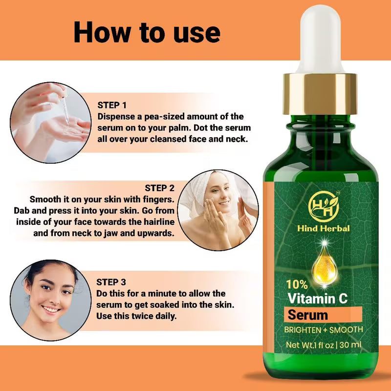 Face Serum Set – Hyaluronic Acid, 10% Vitamin C & Retinol Serum (3 Pack) + FREE Foundation SPF 50 – Hydrating, Brightening & Skin Smoothing Skincare