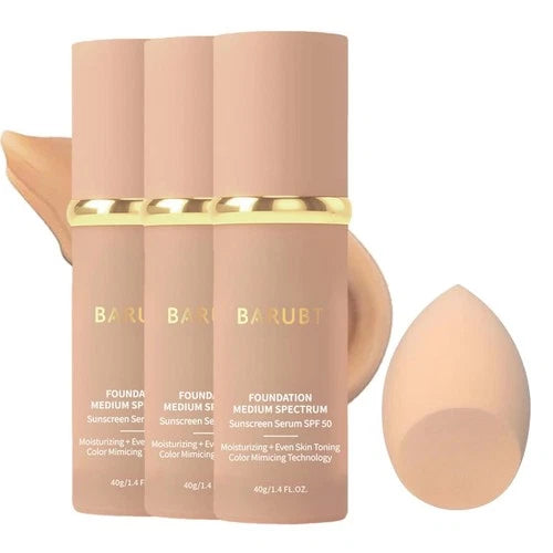 Barubt pack of (1,2 and 3) 4 in 1 foundation liquid moisturizing Medium tones spf50